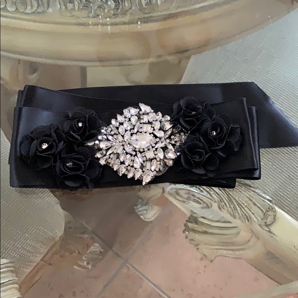 Black Crystal Sash belt - Picture 1 of 1